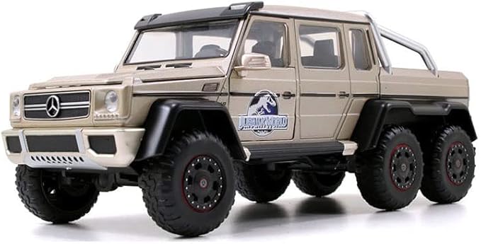 mb g 63 amg 6x6 皮卡车银色侏罗纪世界 1/24 压铸模型汽车 jada